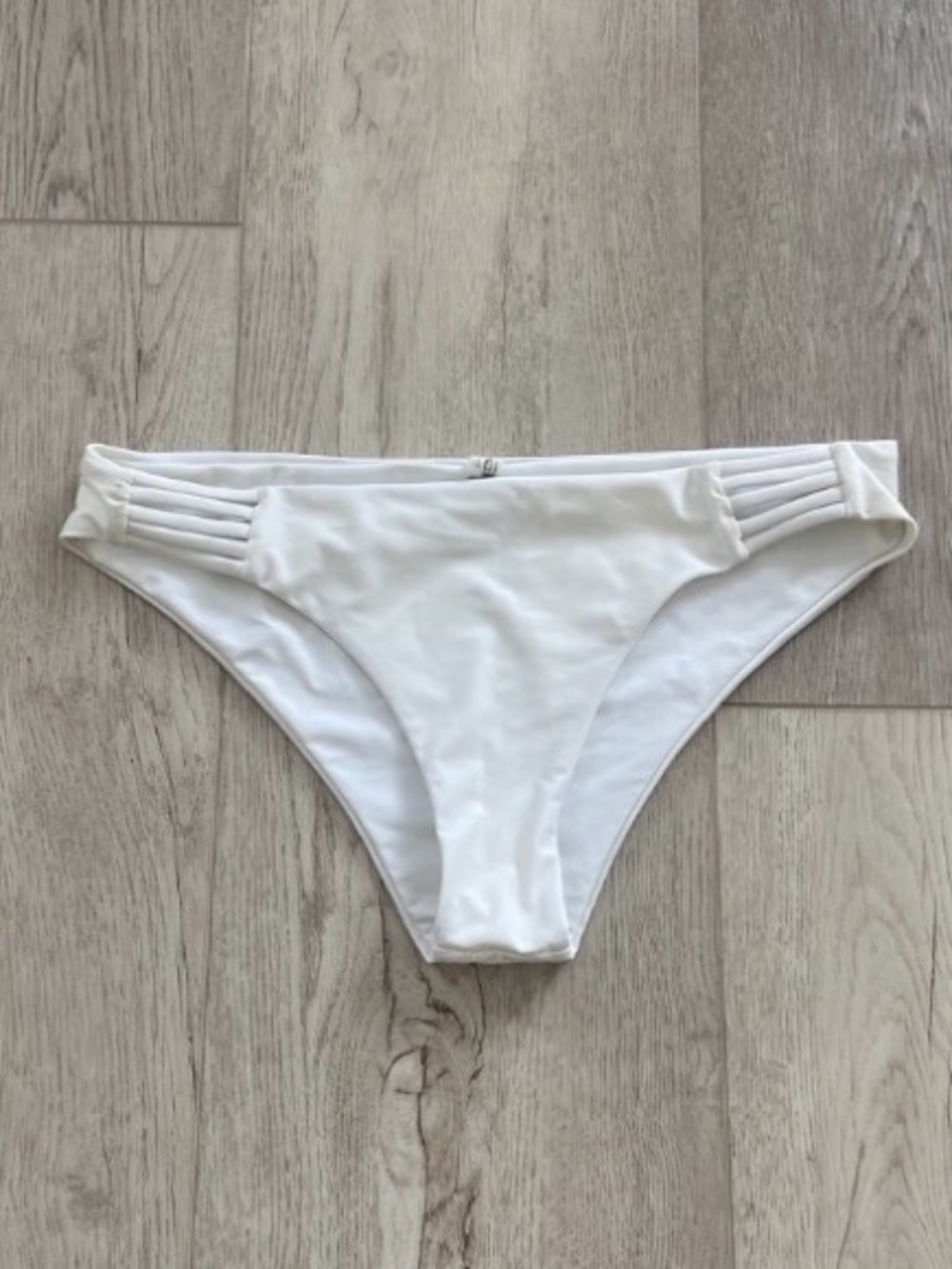 Zaful | White Bikini Bottom with Side Strap Detail